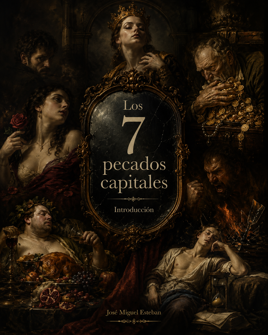 Portada de la colección Los 7 pecados capitales, de José Miguel Esteban