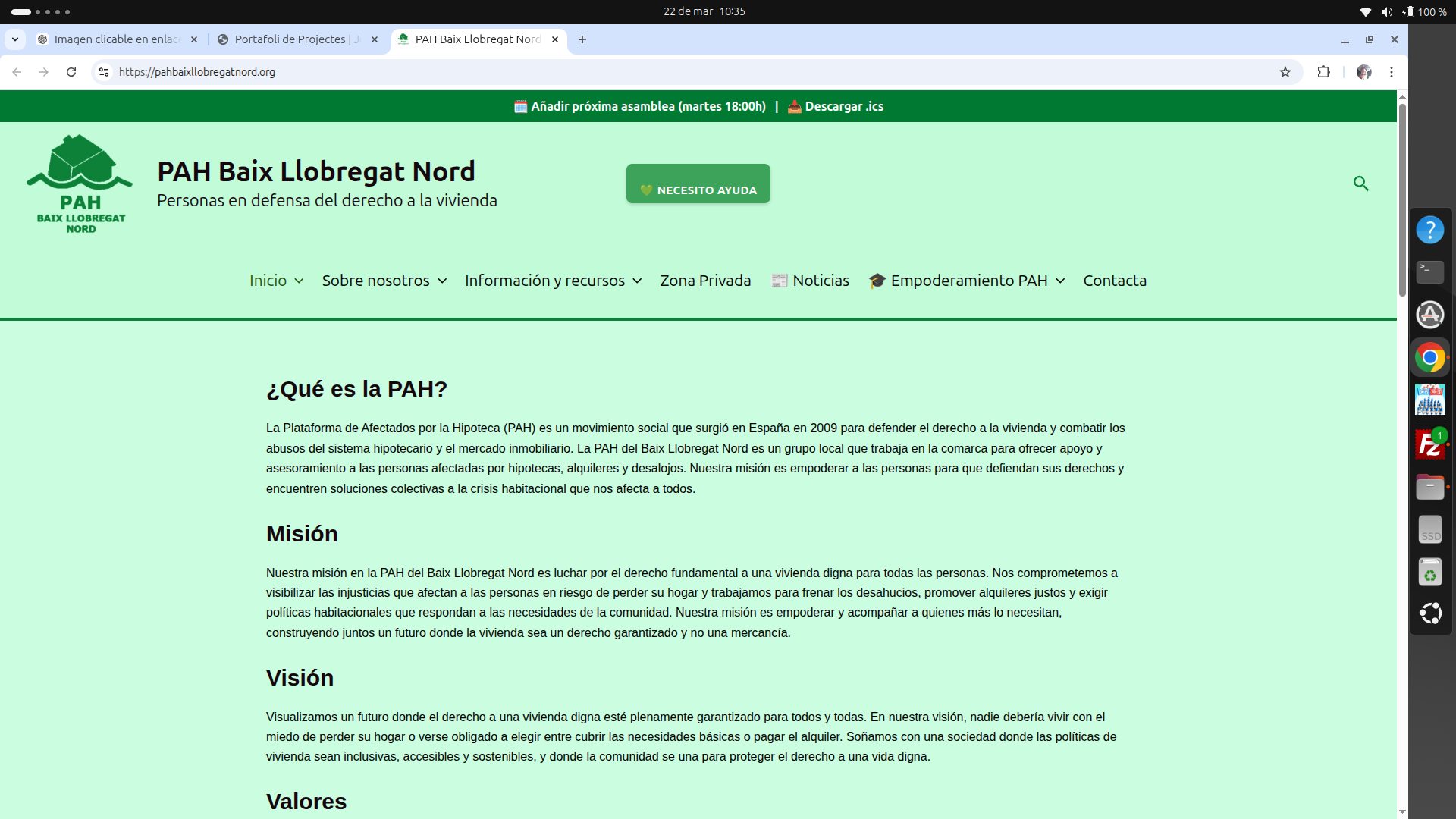 Portada del web PAH Baix Llobregat Nord