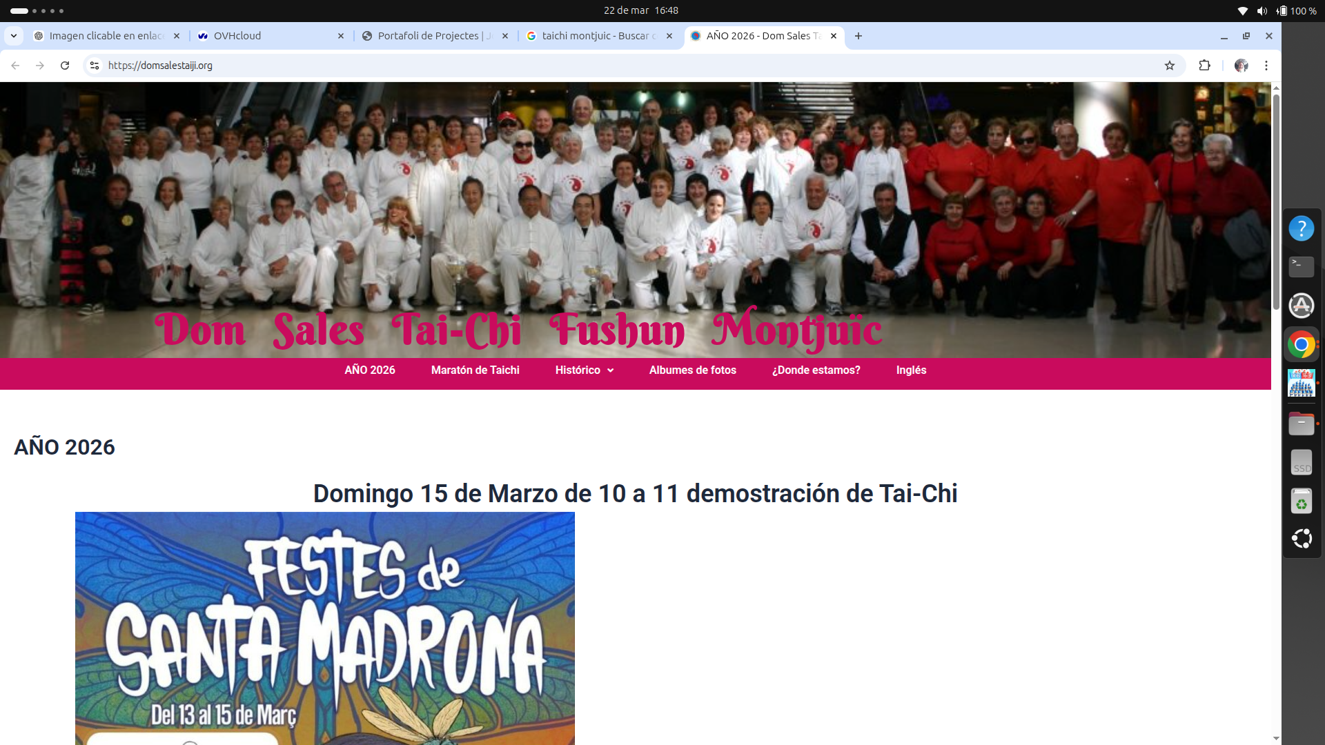 Portada del web Doms Alès Taiji